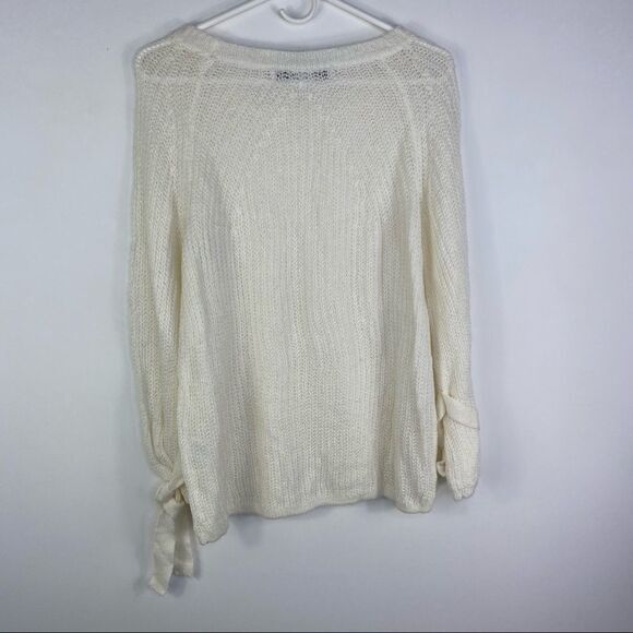 Project NAADAM Sweater White Open Knit‎ Bell Sleeve - Picture 3 of 6